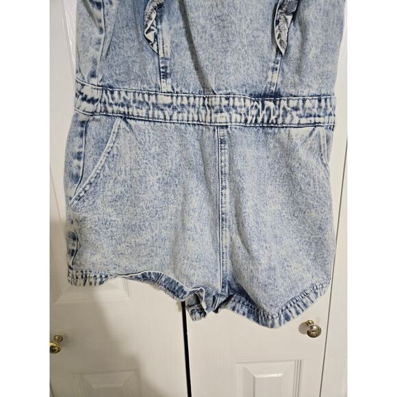Shein curve 0xl women's denim shorts white washed romper - Picture 3 of 10